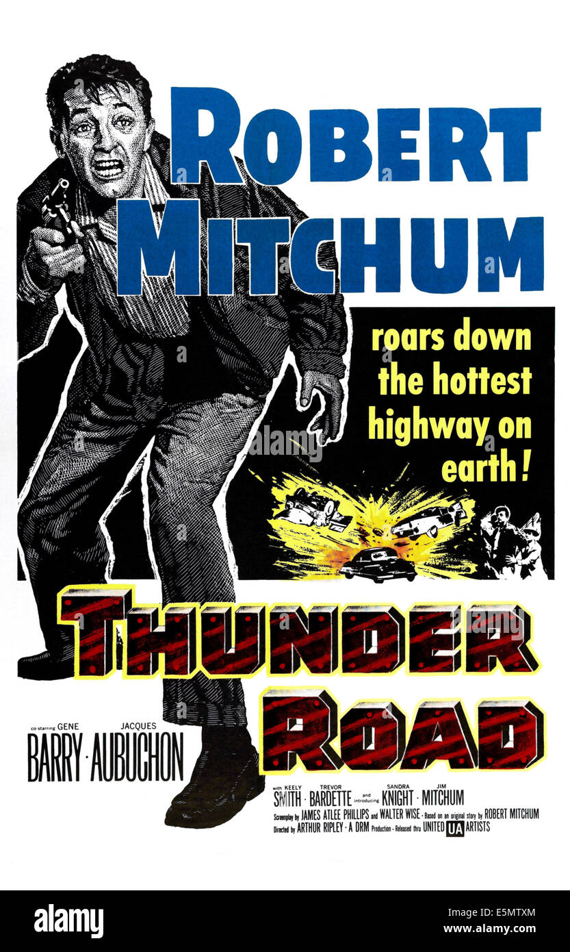 THUNDER ROAD, Robert Mitchum, 1958. Banque D'Images