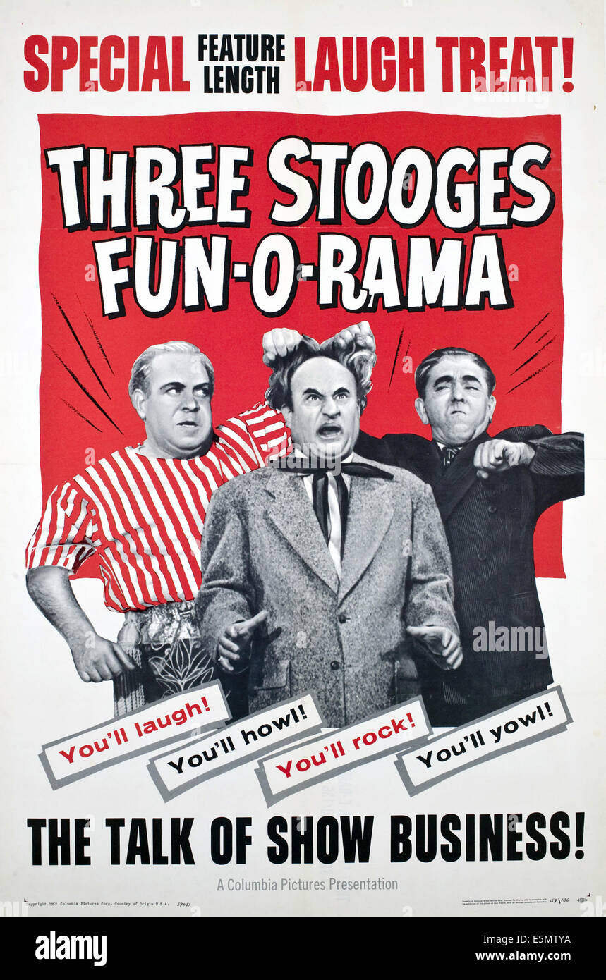 Sex connections in Three Stooges-O-RAMA, Joe Besser, Larry Fine, Moe Howard, 1959. Banque D'Images