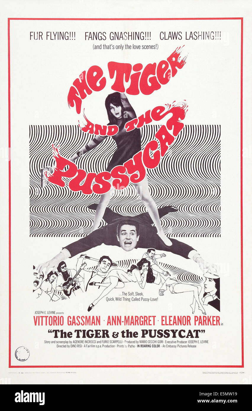 Le tigre ET LE PUSSYCAT, (aka IL TIGRE), US poster art, à partir du haut : Vittorio Gassman, Ann-Margret, 1967 Banque D'Images
