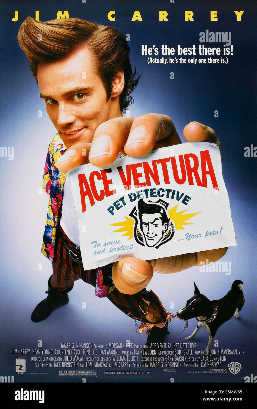 ACE VENTURA : PET DETECTIVE, Jim Carrey, 1994, ©Warner Bros Pictures/avec la permission d'Everett Collection Banque D'Images