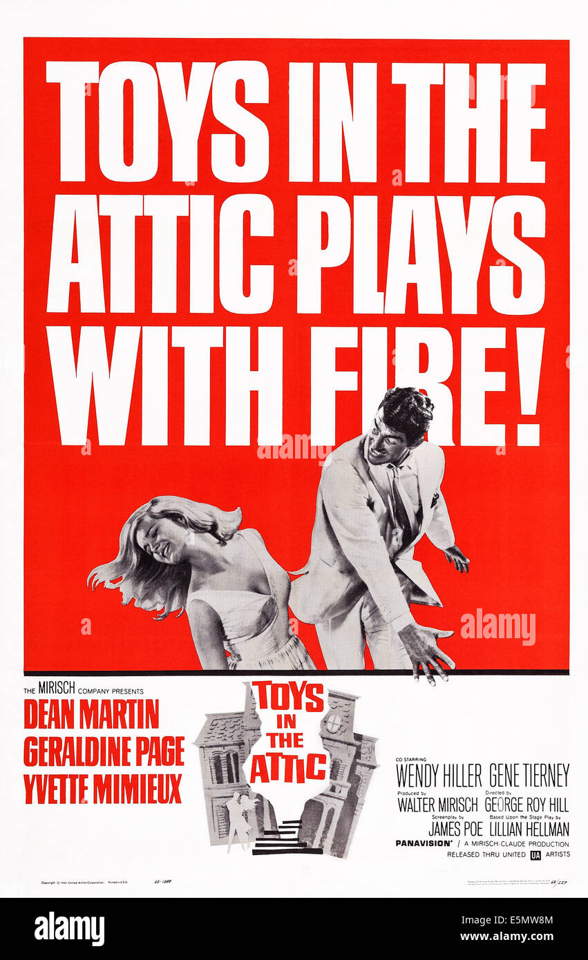 Les jouets DANS LE GRENIER, de nous poster art, de gauche : Yvette Mimieux, Dean Martin, 1963 Banque D'Images