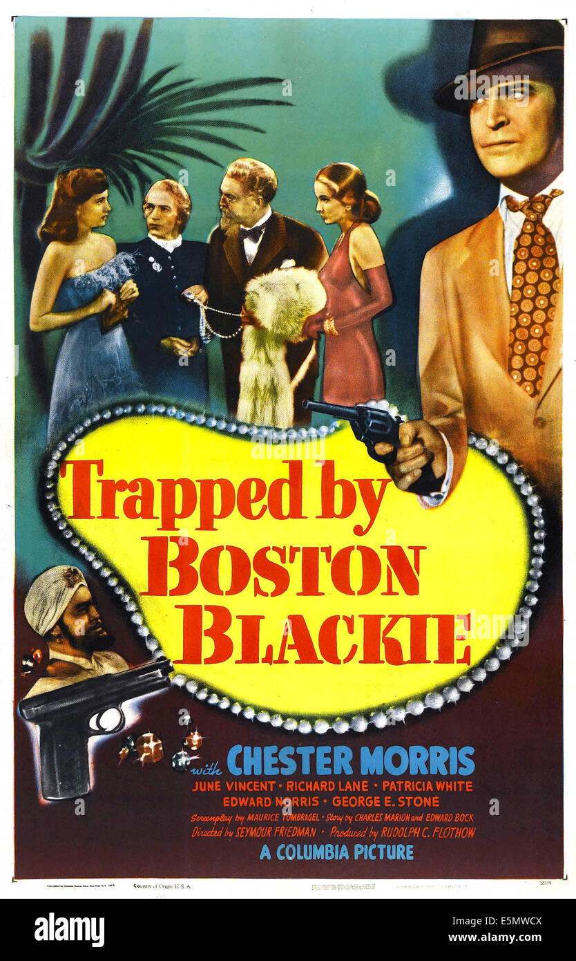 Piégé PAR BOSTON BLACKIE, US, de l'affiche Haut de gauche à droite : Patricia White, George E. Stone, Chester Morris, juin Vincent, Edward Banque D'Images
