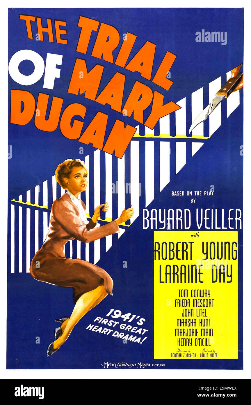 Le PROCÈS DE MARY DUGAN, poster, Laraine Day US, 1941 Banque D'Images