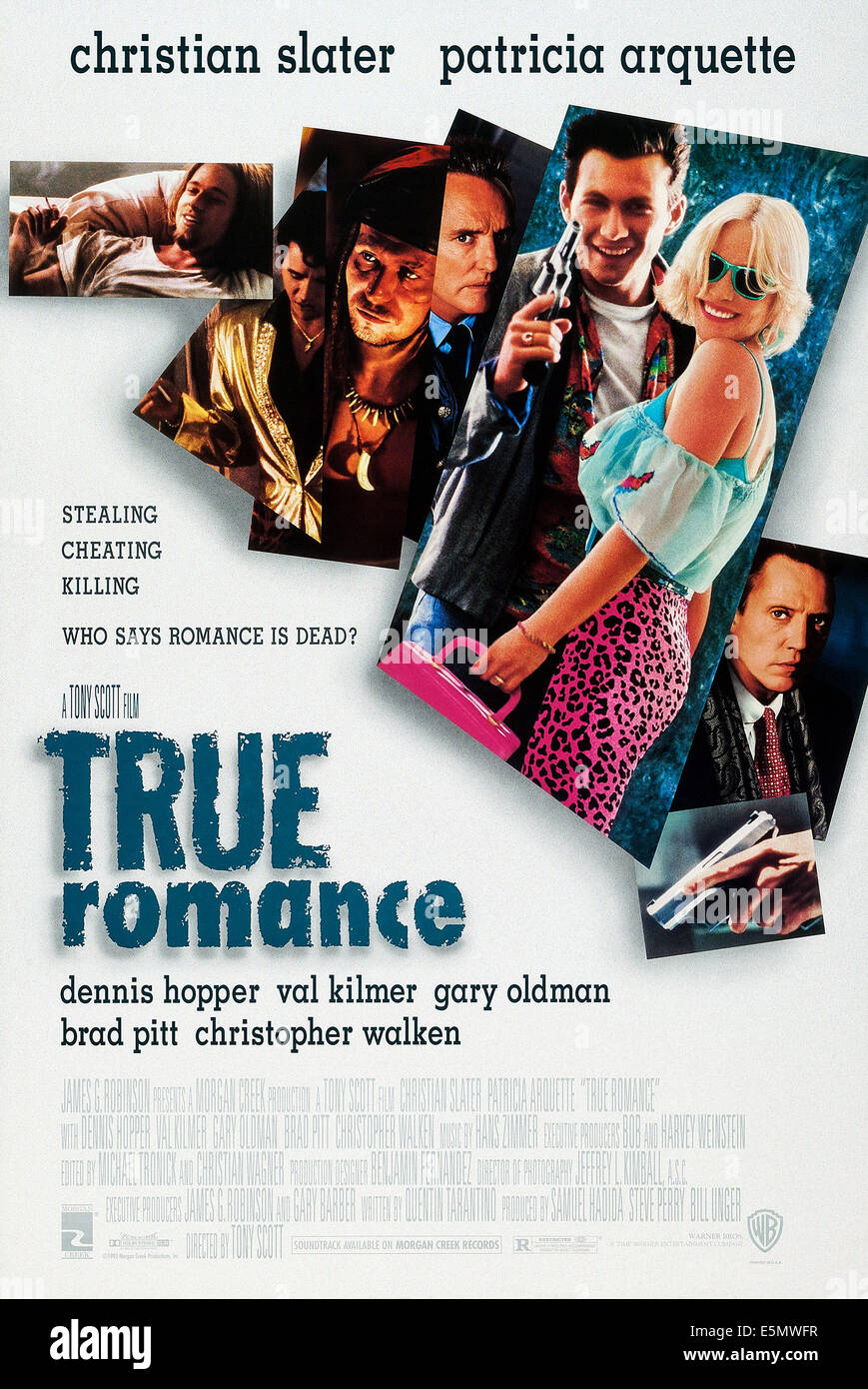 TRUE ROMANCE, de nous poster art, Brad Pitt, Christian Slater, Gary Oldman, Dennis Hopper, Patricia Arquette, Christopher Walken, Banque D'Images