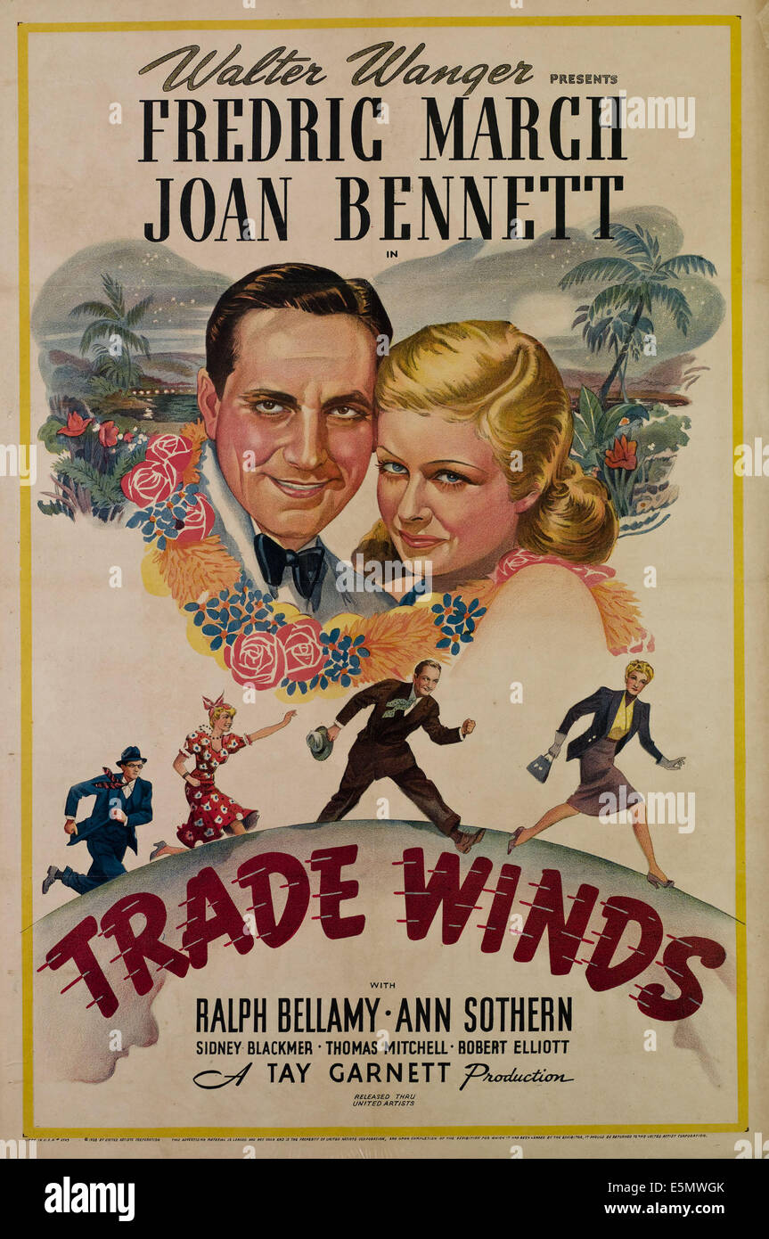 TRADE WINDS, de gauche, Fredric March, Joan Bennett, 1938 Banque D'Images