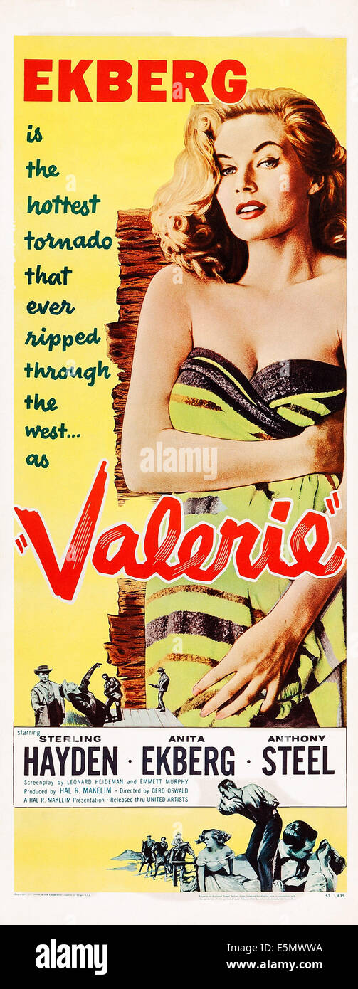 VALERIE, US poster art, Anita Ekberg, 1957 Banque D'Images