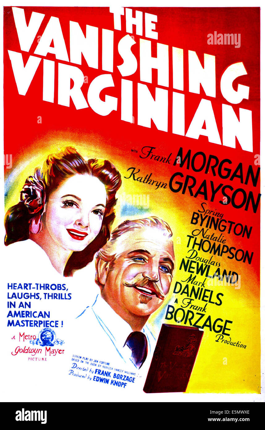 THE VANISHING VIRGINIAN, US poster, de gauche : Kathryn Grayson, Frank Morgan, 1942 Banque D'Images