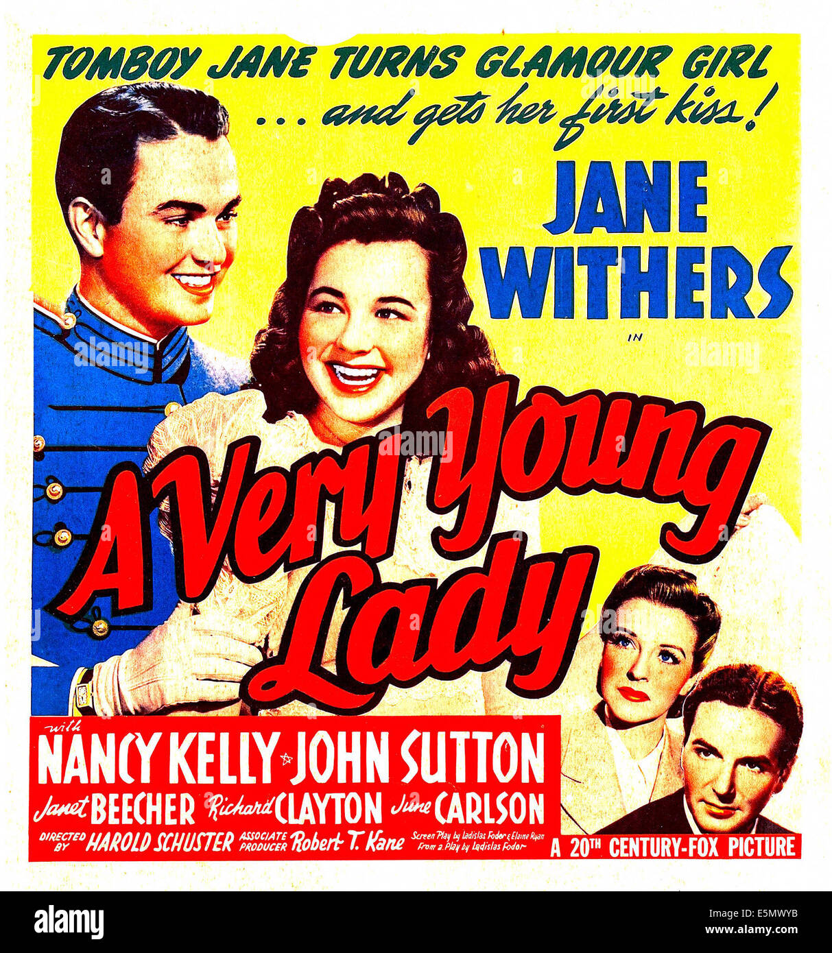 Une très jeune femme, US lobbycard, de gauche à droite : Richard Clayton, Jane Withers, John Sutton, Nancy Kelly, 1941. TM et © copyright Banque D'Images Une très jeune femme, US lobbycard, de gauche à droite : Richard Clayton, Jane Withers, John Sutton, Nancy Kelly, 1941. TM et © copyright Banque D'Images