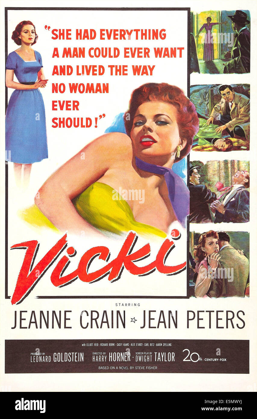 VICKI, de nous poster art, en haut à gauche : Jeanne Crain, Centre : Jean Peters, 1953. TM and copyright 20th Century Fox Film Corp. Banque D'Images