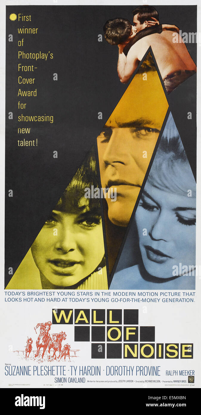 Mur de bruit, de nous poster art, de gauche : Suzanne Pleshette, Ty Hardin, Dorothy Provine, 1963 Banque D'Images