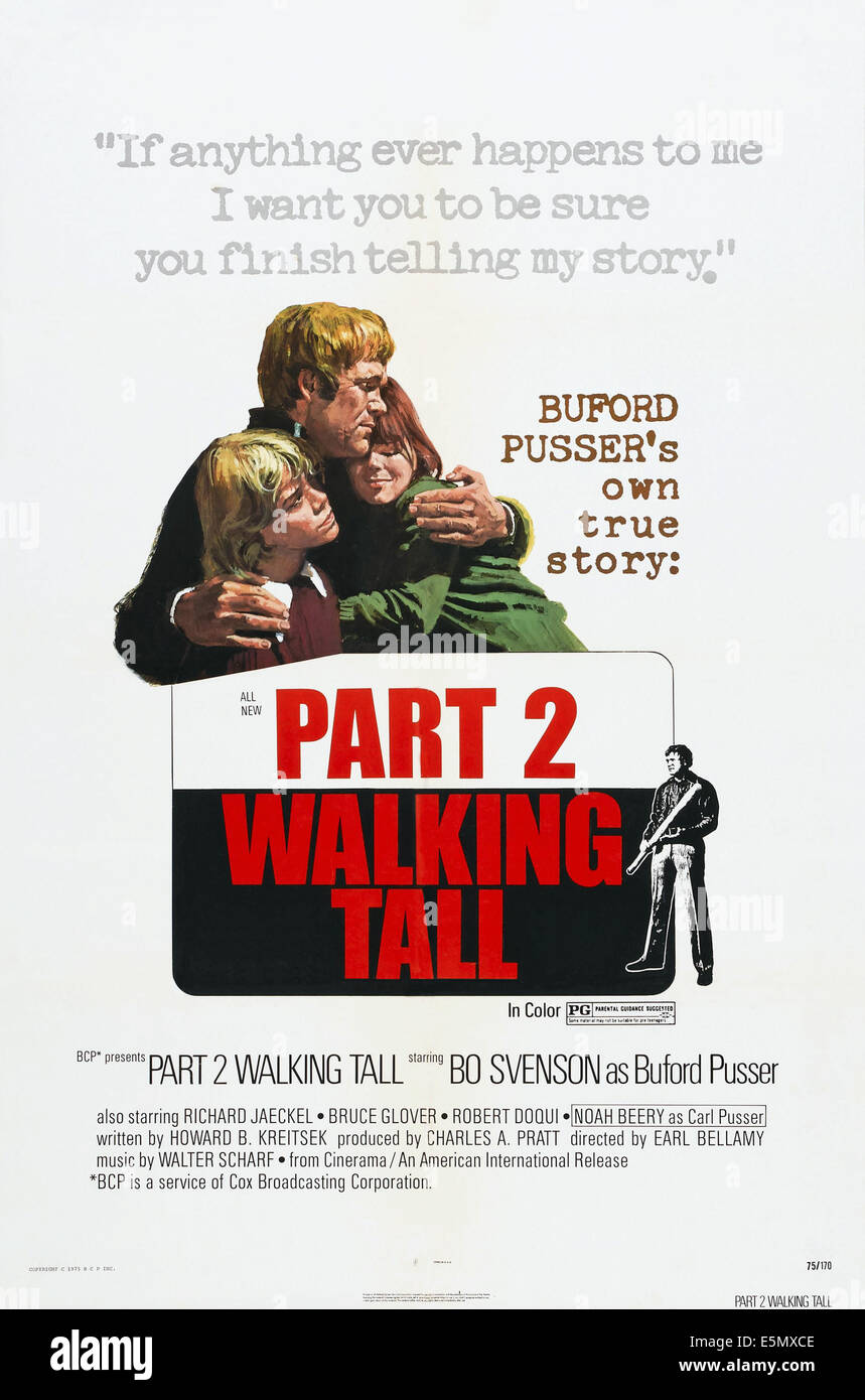 WALKING TALL, PARTIE II (aka PARTIE 2, Walking Tall), de nous poster, de gauche : Leif Garrett, Bo Svenson, Dawn Lyn, 1975 Banque D'Images