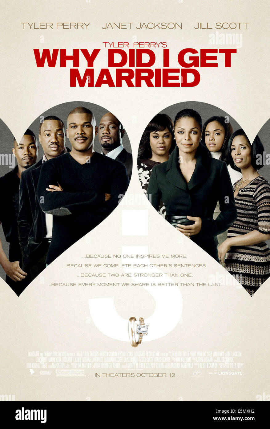 WHY DID I get married ?, Michael Jai White, Malik Yoba, Tyler Perry, Richard T. Jones, Jill Scott, Janet Jackson, Sharon Leal, Banque D'Images