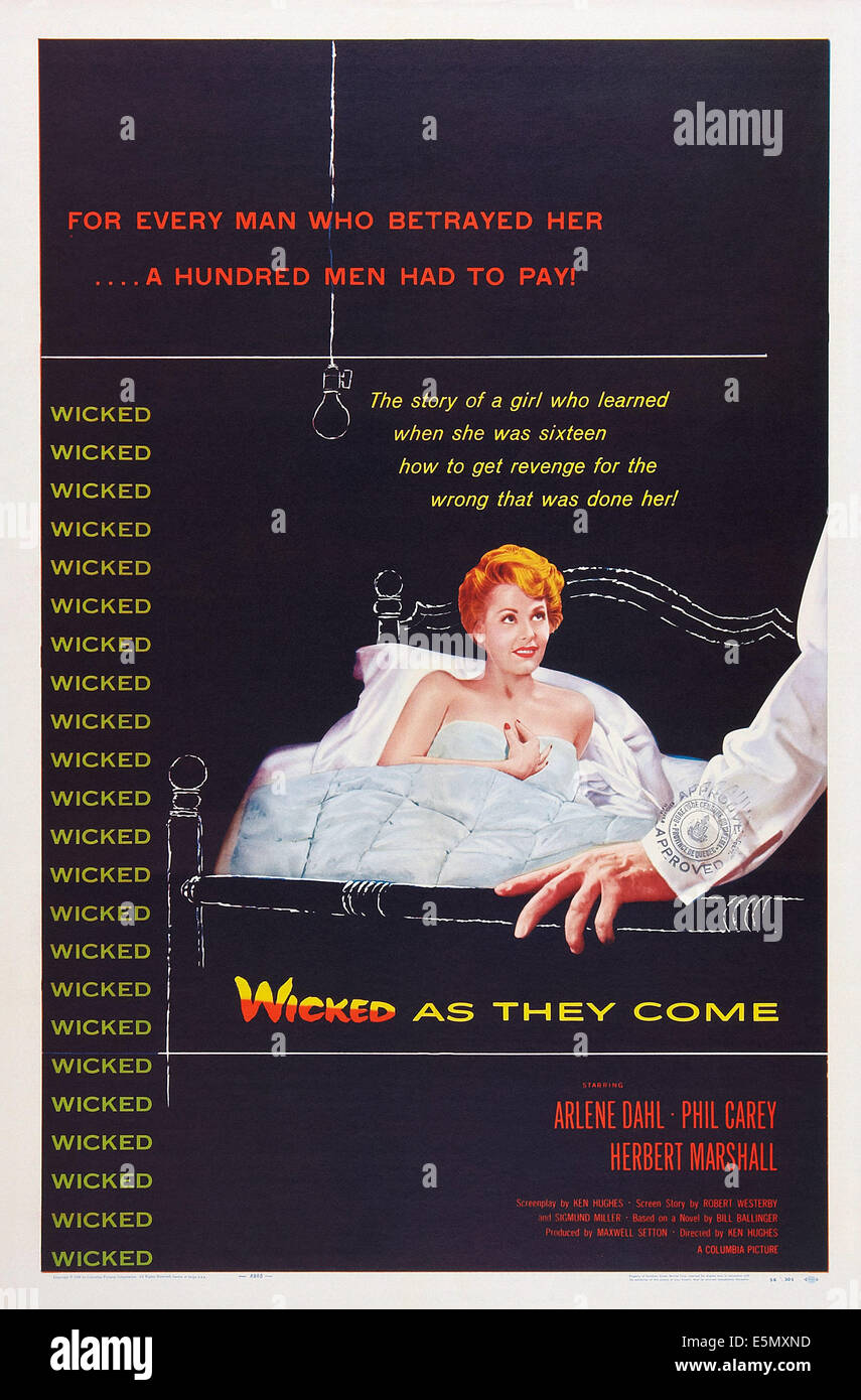 Méchant comme ils viennent, de nous poster art, Arlene Dahl, 1956 Banque D'Images