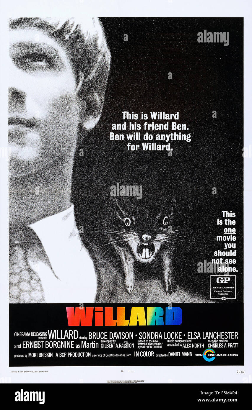 WILLARD, US poster art, Bruce Davidson, 1971 Banque D'Images