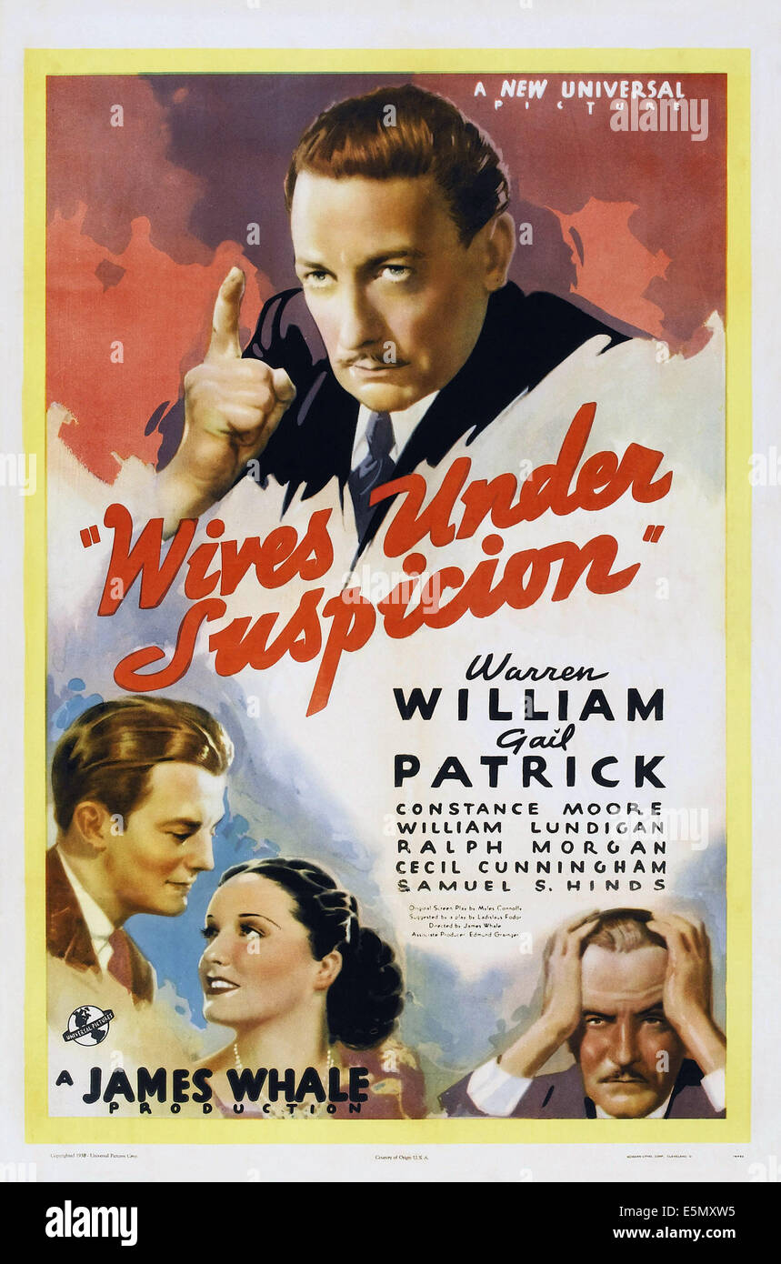 Femmes sous suspicion, de nous poster art, à partir du haut : Warren William, William Lundigan, Gail Patrick, Ralph Morgan, 1938 Banque D'Images