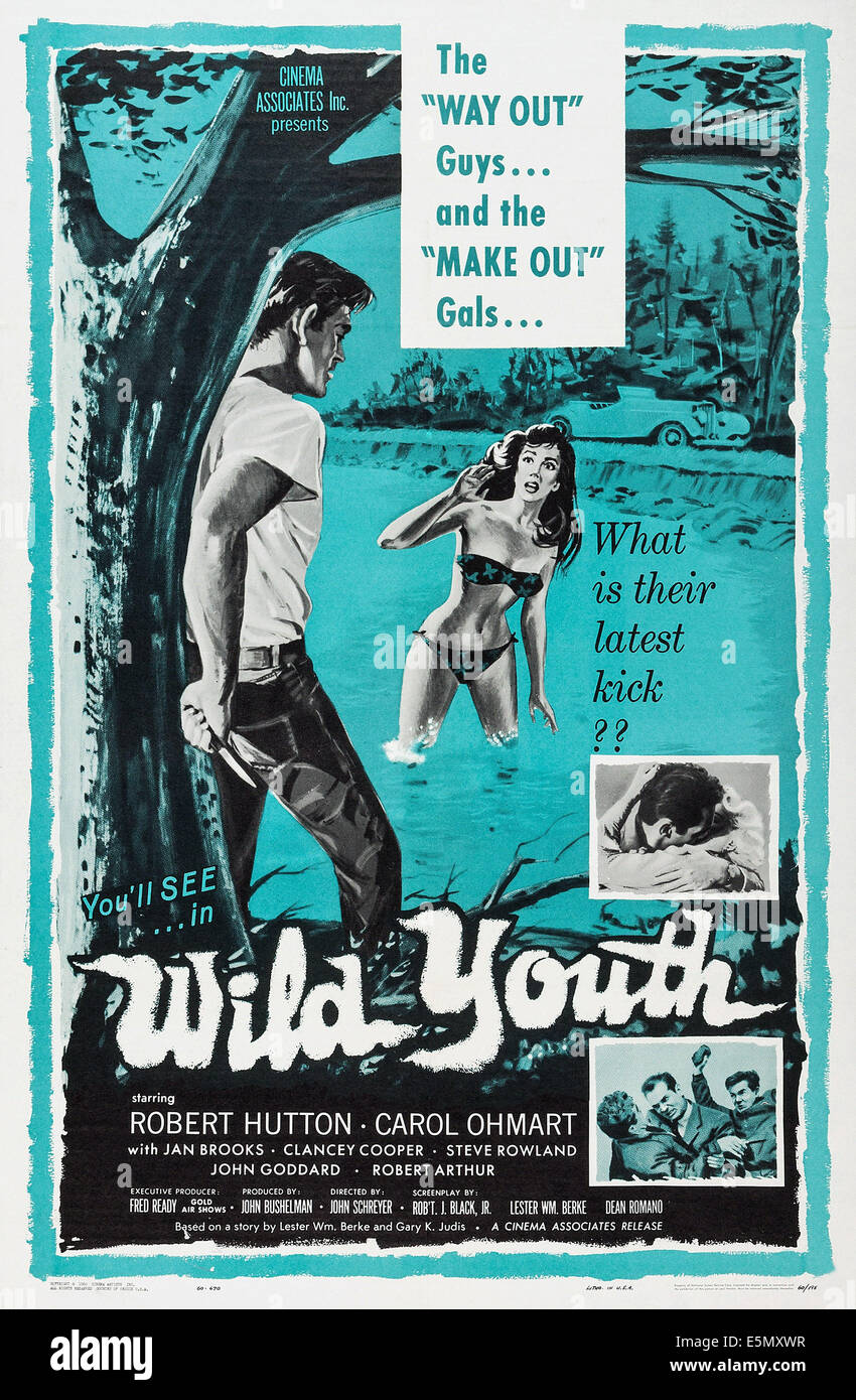 Les jeunes sauvages, de nous poster, 1961 Banque D'Images