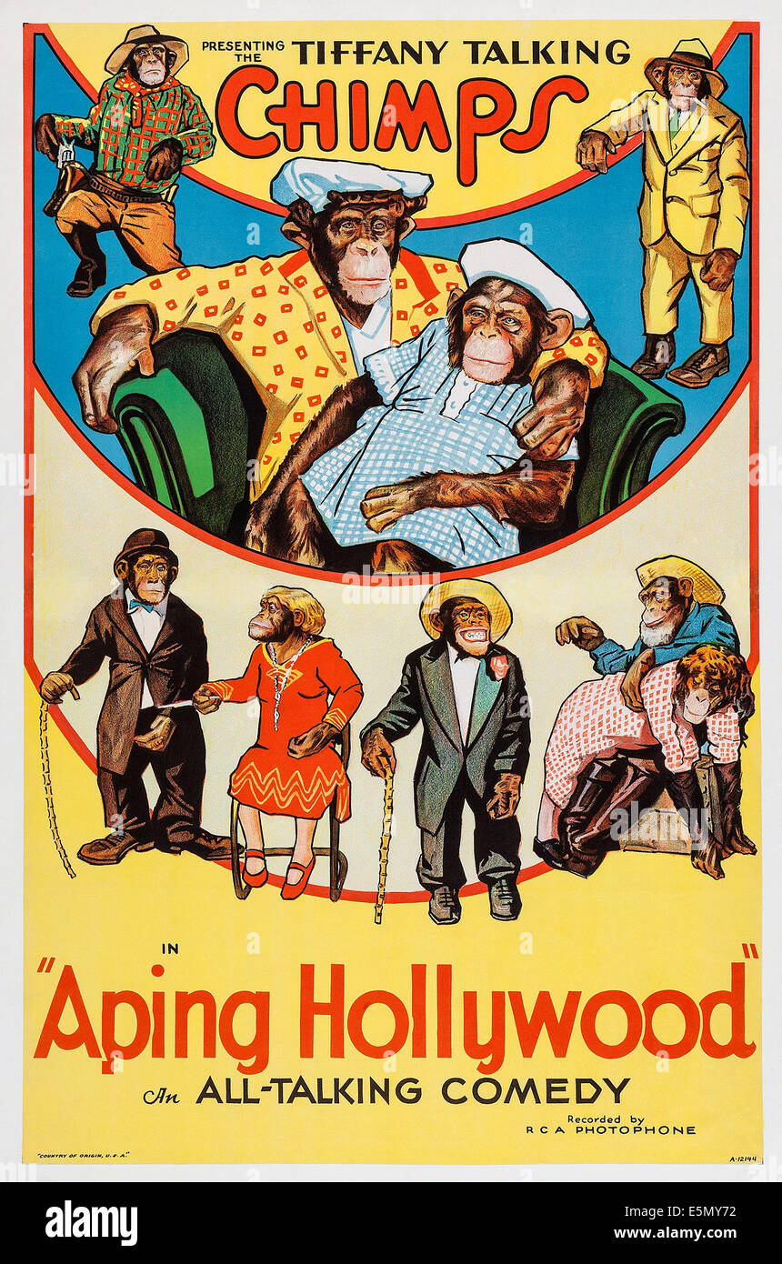 HOLLYWOOD, singeant l'affiche ca. Années 1930. Banque D'Images