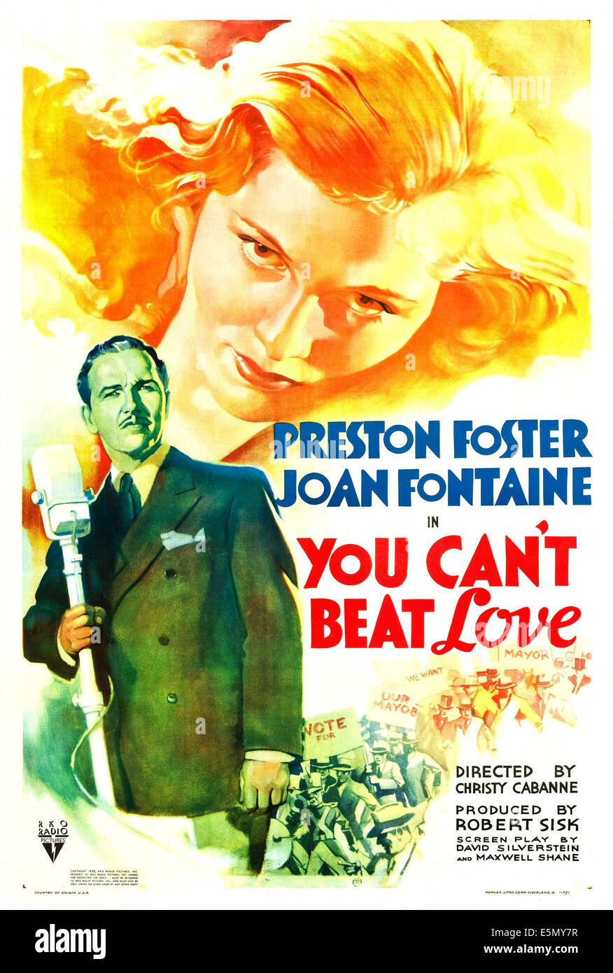 Vous ne pouvez pas battre l'amour, de nous poster art, de gauche : Preston Foster, Joan Fontaine, 1937 Banque D'Images