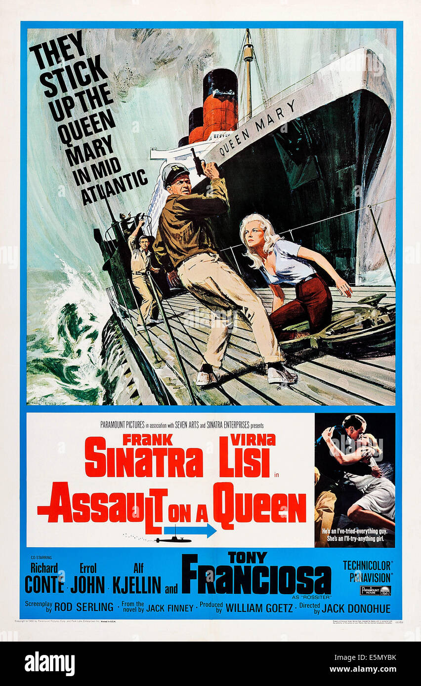 Voies de fait sur un lit queen, de nous poster, Frank Sinatra, Virna Lisi, 1966 Banque D'Images