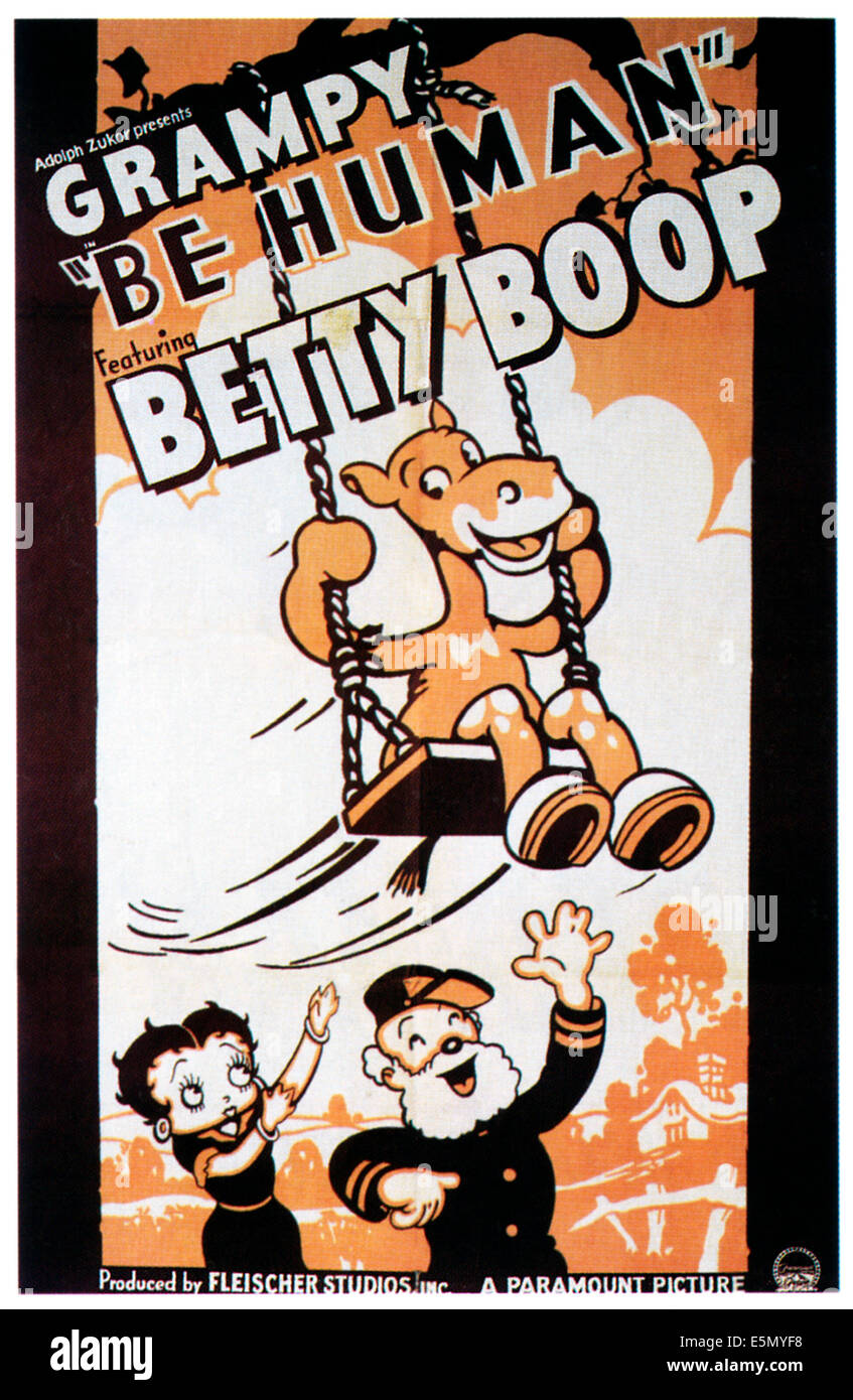 Humaine, en bas de gauche à droite : Betty Boop, Papi, 1936. Banque D'Images