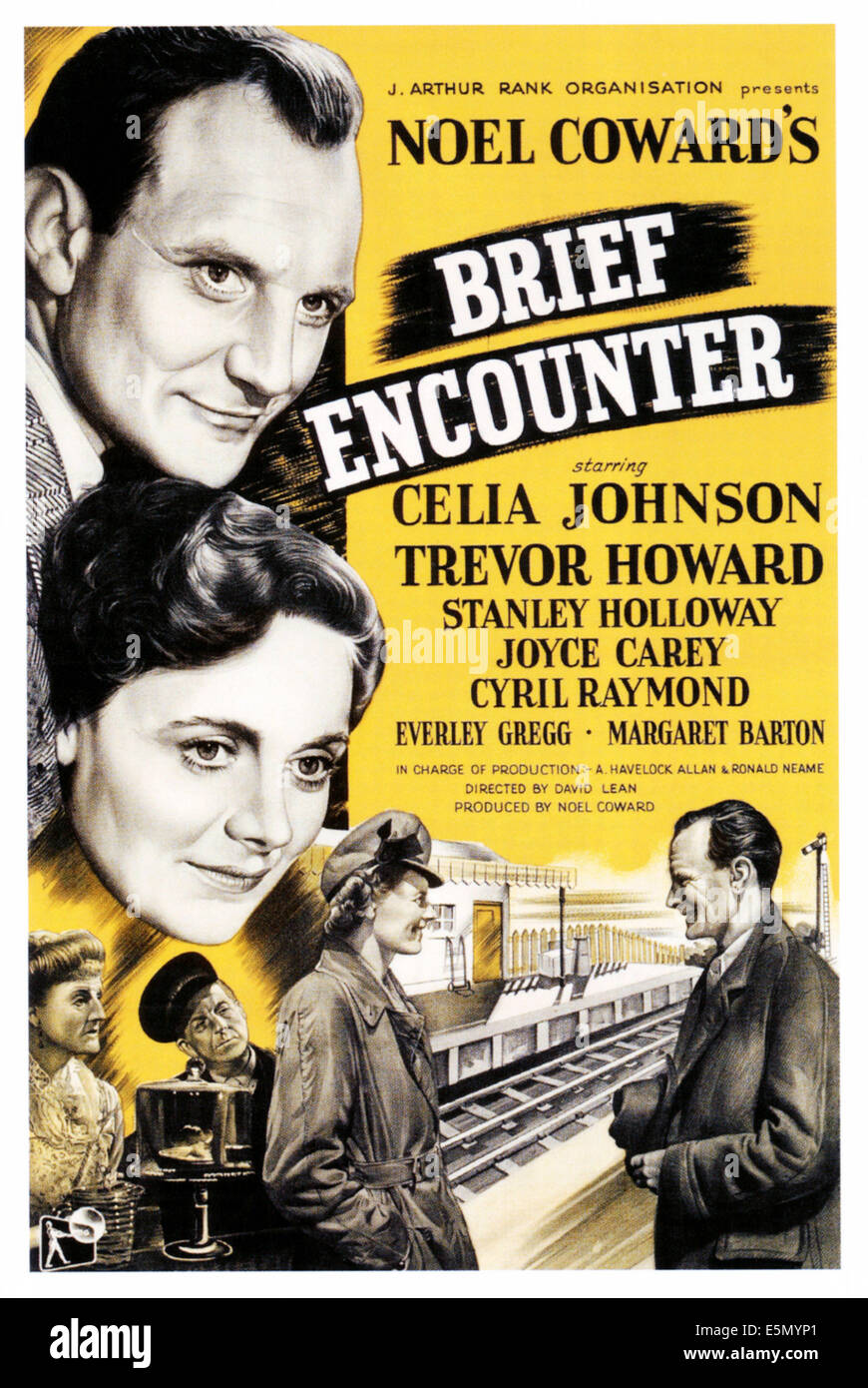 Brève rencontre, à gauche en partant du haut : Trevor Howard, Celia Johnson, en bas de gauche à droite : Joyce Carey, Stanley Holloway, Celia Johnson, Trevor Banque D'Images