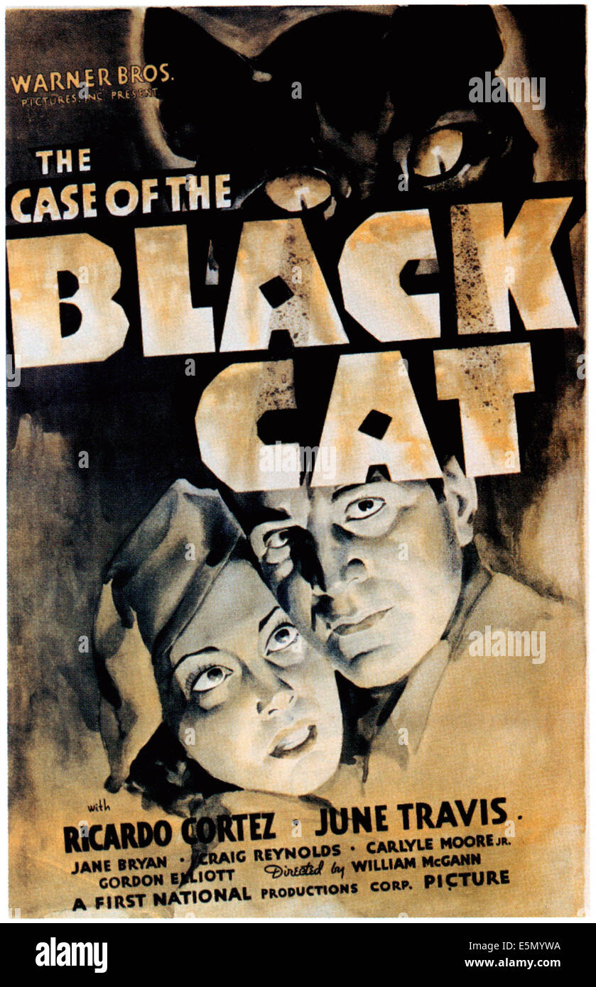 Le CAS DE LA BLACK CAT, juin Travis, Ricardo Cortez, 1936 Banque D'Images