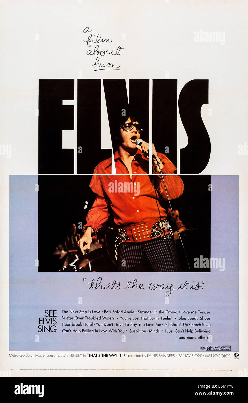 ELVIS : THAT'S THE WAY IT IS, US poster art, Elvis Presley, 1970. Banque D'Images ELVIS : THAT'S THE WAY IT IS, US poster art, Elvis Presley, 1970. Banque D'Images
