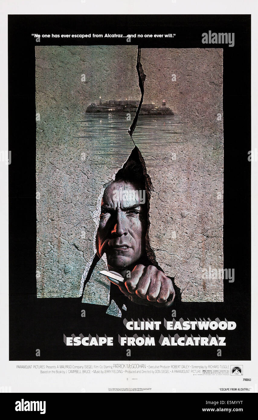 S'échapper d'Alcatraz, Clint Eastwood, 1979 Banque D'Images