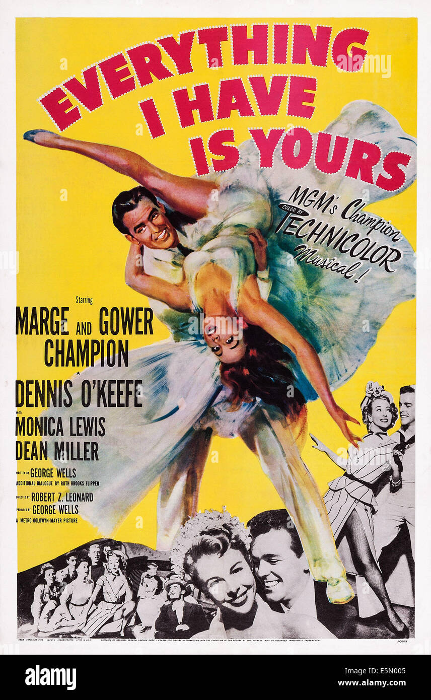 Tout ce que j'ai EST À VOUS, de nous poster art, Gower Champion, Marge Champion, 1952 Banque D'Images