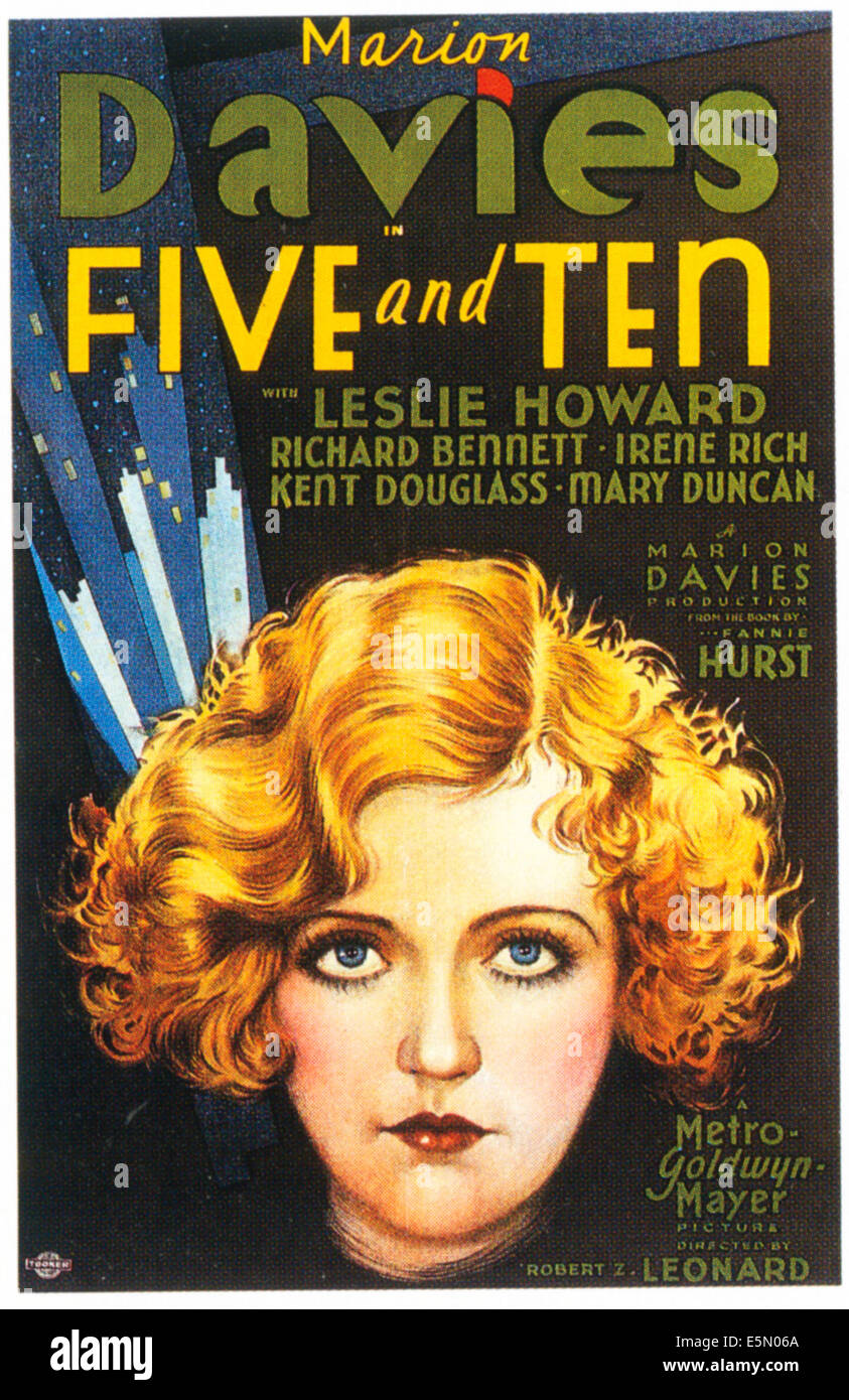 5 et 10, l'affiche, Marion Davies, 1931. Banque D'Images