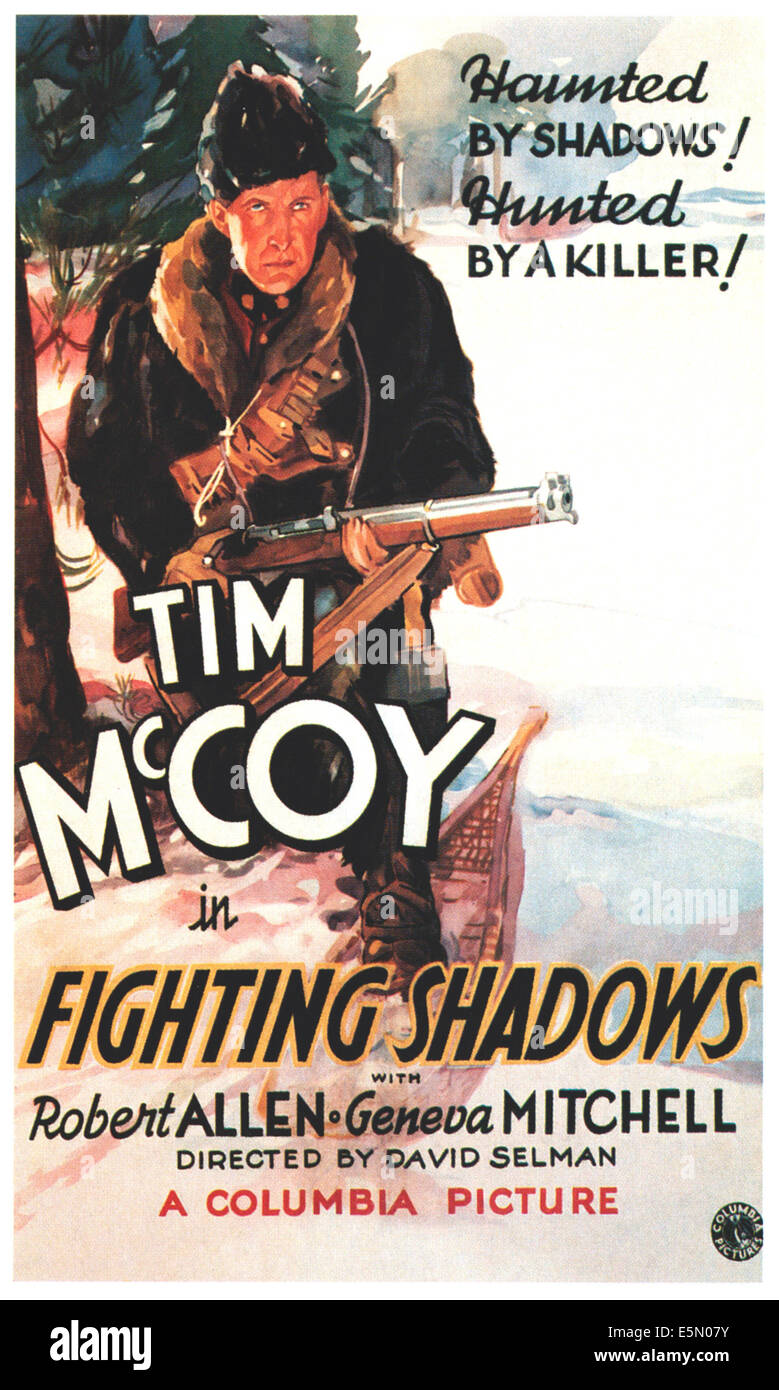 La lutte contre les ombres, Tim McCoy, 1935 Banque D'Images