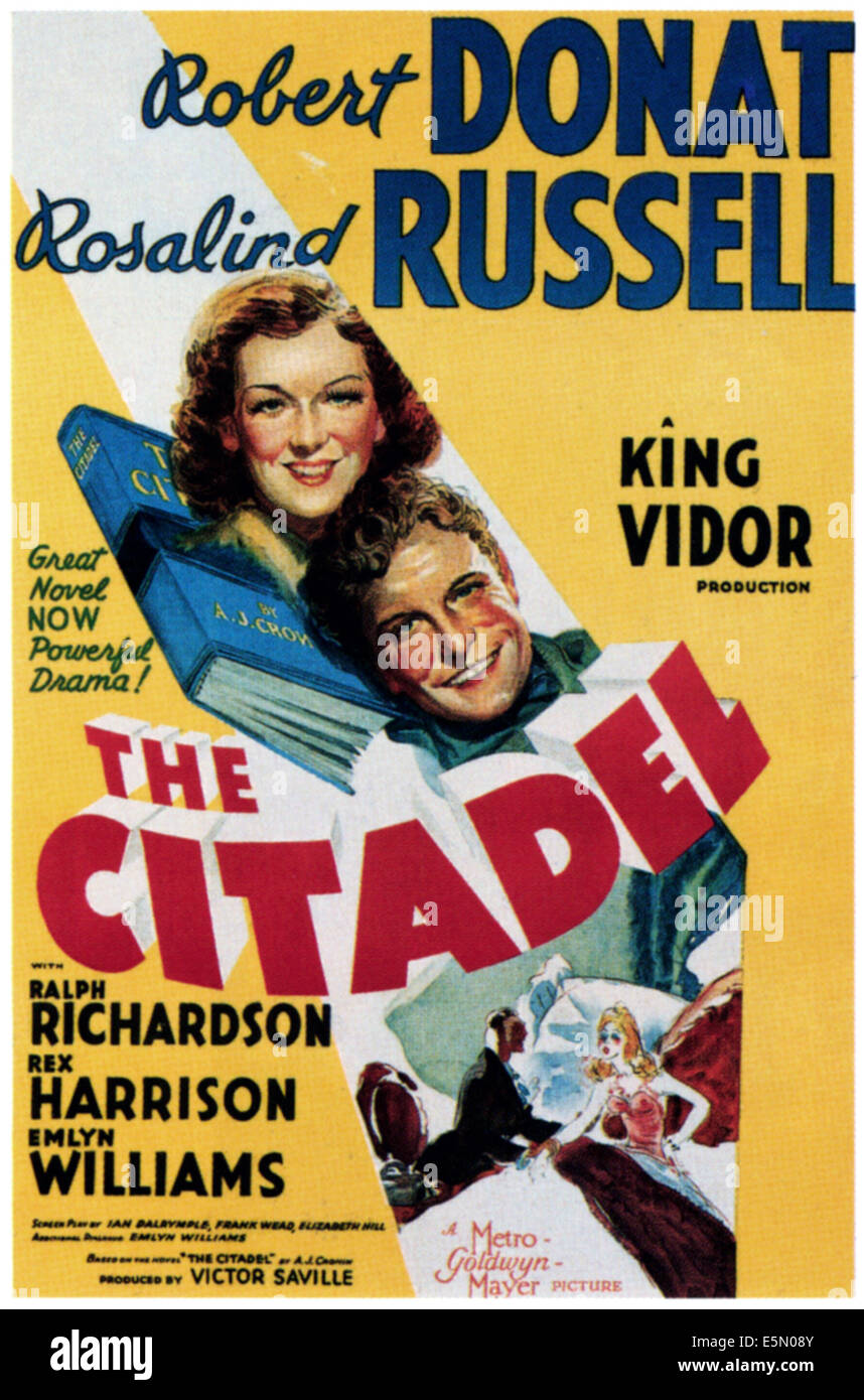 La Citadelle, de gauche : Rosalind Russell, Robert Donat, 1938. Banque D'Images