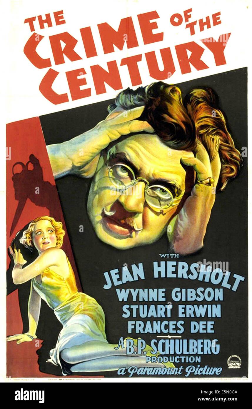 Le crime du siècle, en bas à gauche : Frances Dee, droite : Jean Hersholt, 1933. Banque D'Images