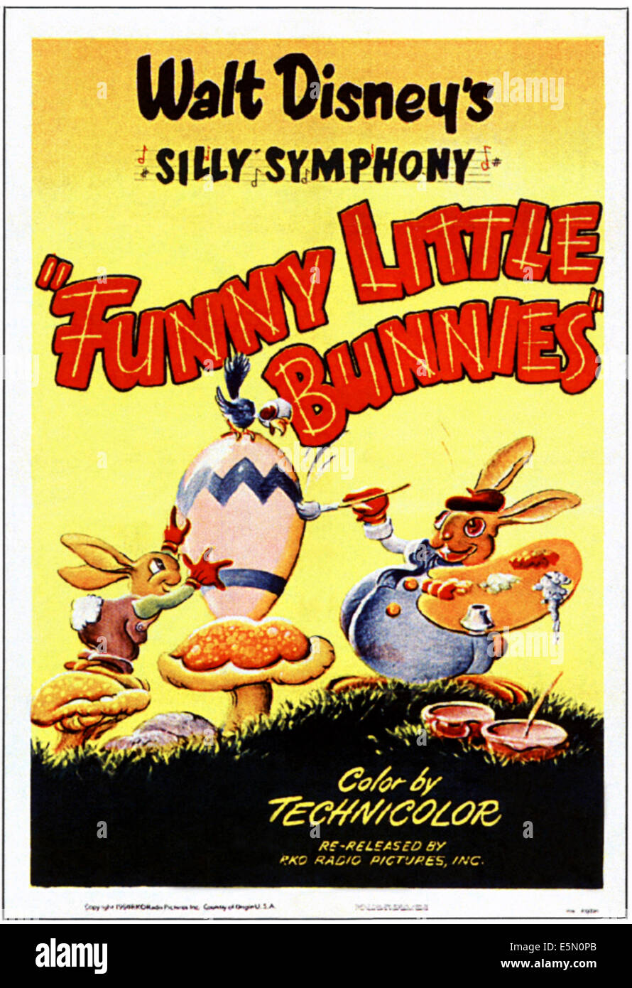 Drôles de petits lapins, années 50, 1934 L'art de l'affiche Banque D'Images