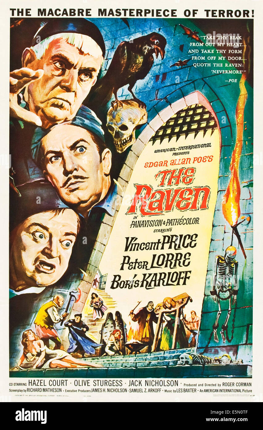 Le corbeau, Peter Lorre, Boris Karloff, Vincent Price, 1963 Banque D'Images