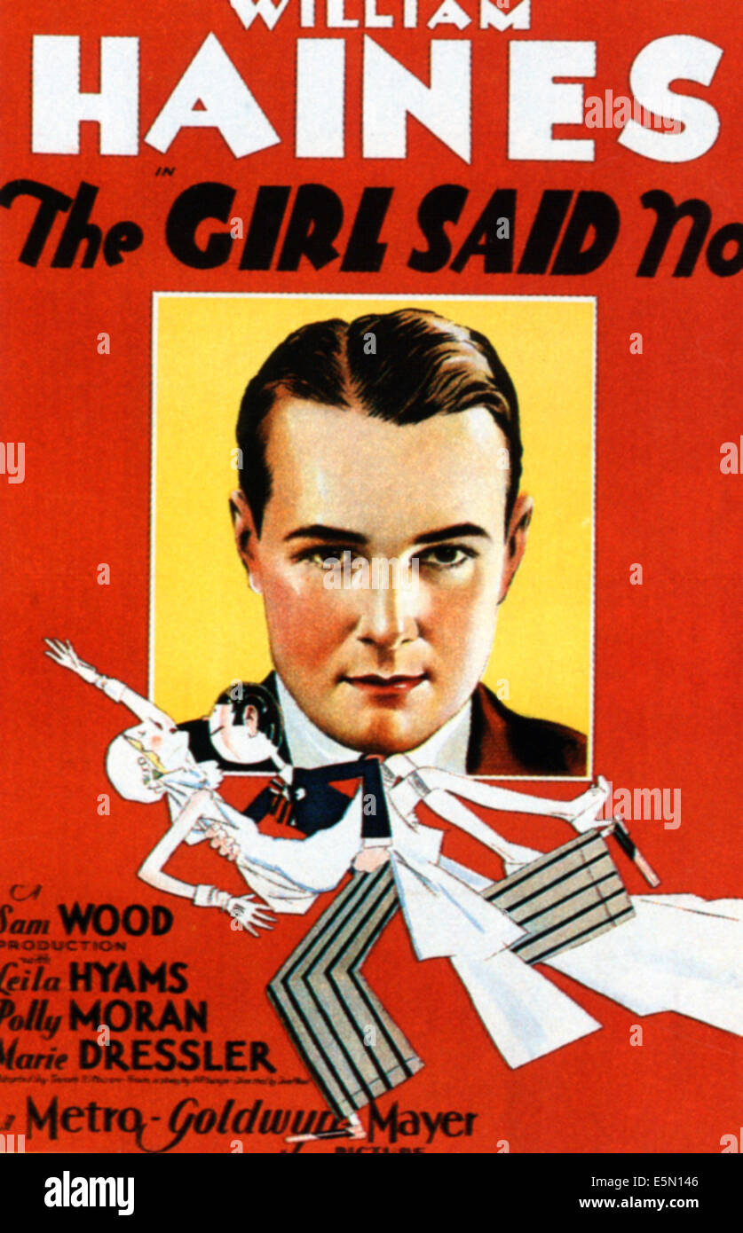 La jeune fille dit non, William Haines sur l'affiche, 1930. Banque D'Images