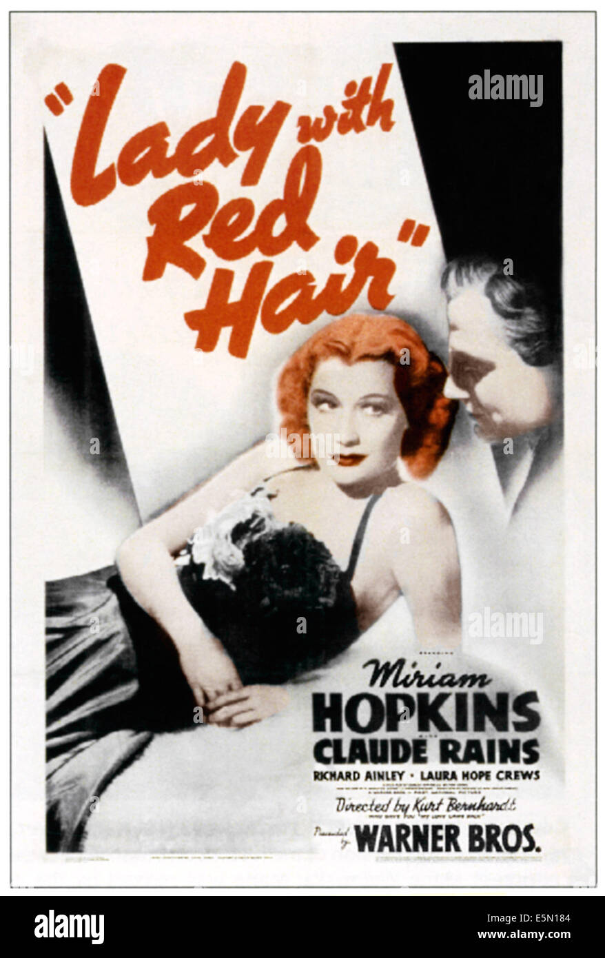 Dame aux cheveux rouges, de gauche : Miriam Hopkins, Claude Rains, 1940. Banque D'Images