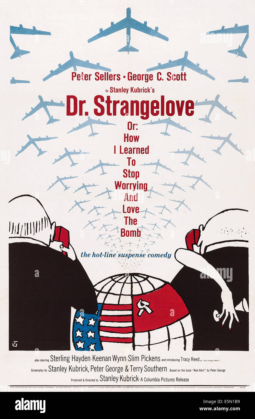 DR. STRANGELOVE (alias DR. STRANGELOVE OU : COMMENT J'ai appris à cesser de m'inquiéter et à aimer la bombe), l'affiche, 1964 US Banque D'Images