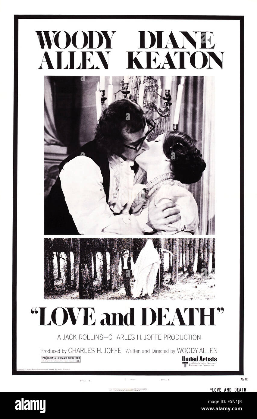 L'AMOUR ET LA MORT, de nous poster, Woody Allen, Diane Keaton, 1975 Banque D'Images