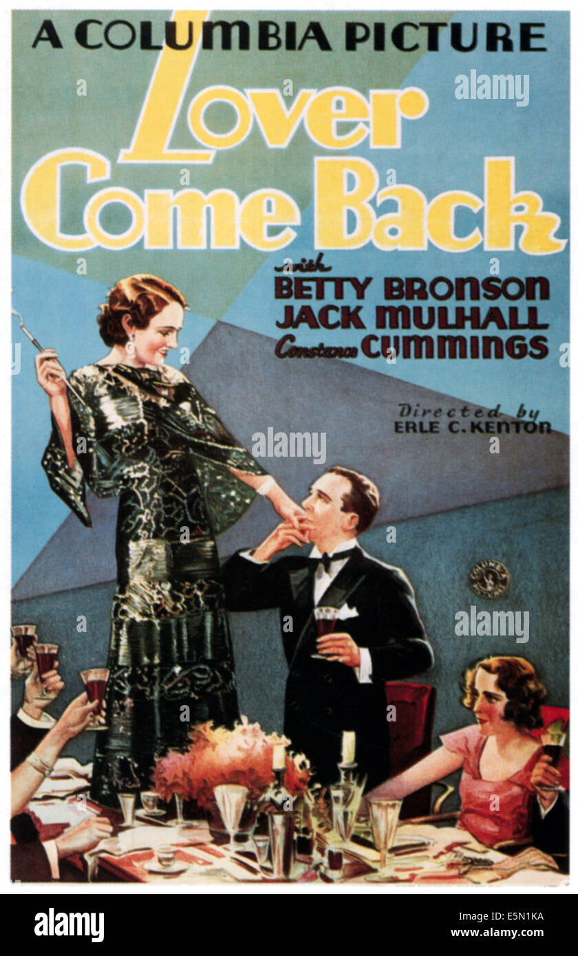 Amant REVENIR, à partir de la gauche : Betty Bronson, Jack Mulhall, 1931. Banque D'Images