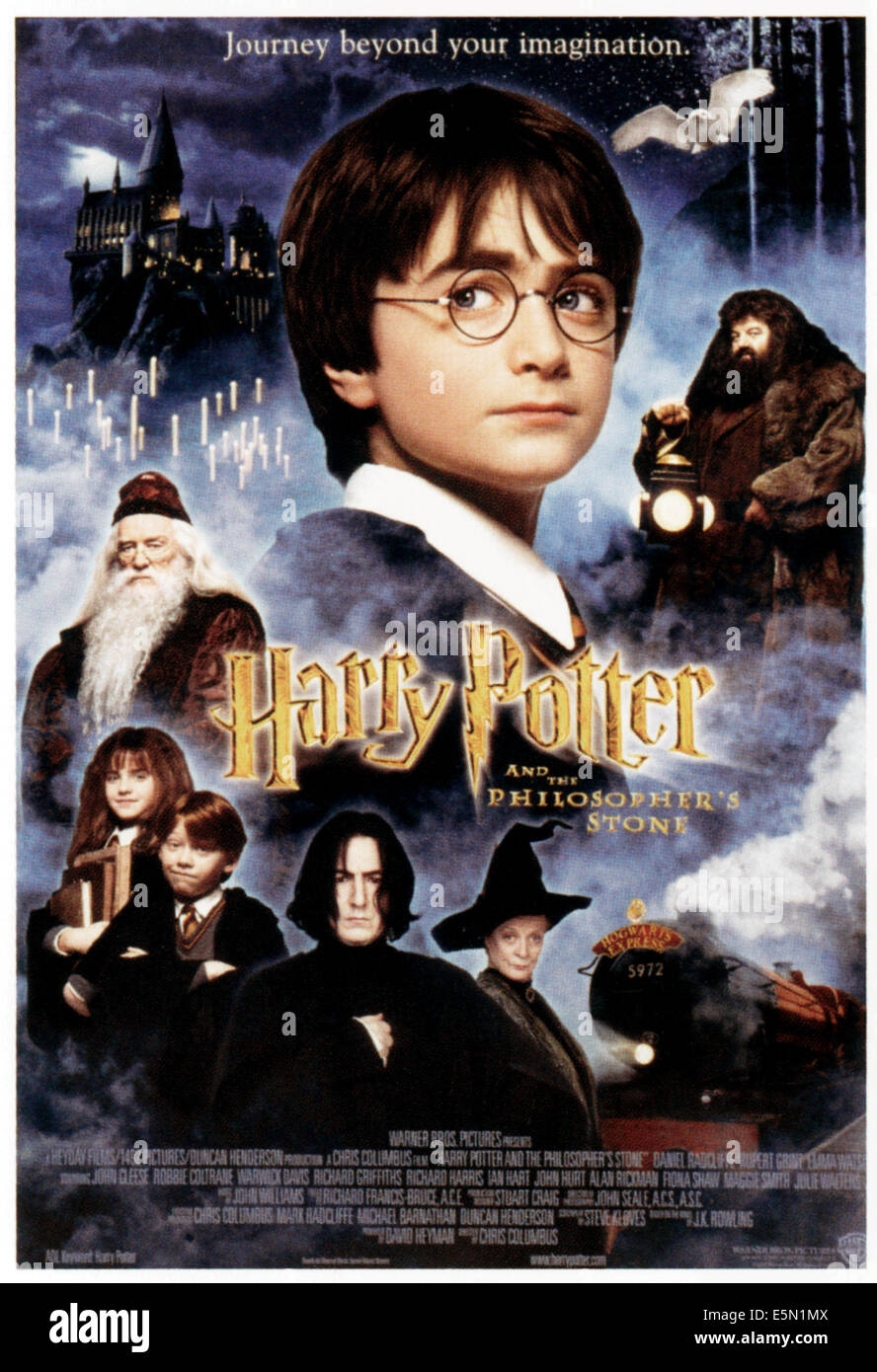 HARRY POTTER ET LA PIERRE du sorcier, dans le sens horaire à partir du haut centre : Daniel Radcliffe, Robbie Coltrane, Maggie Smith, Alan Banque D'Images