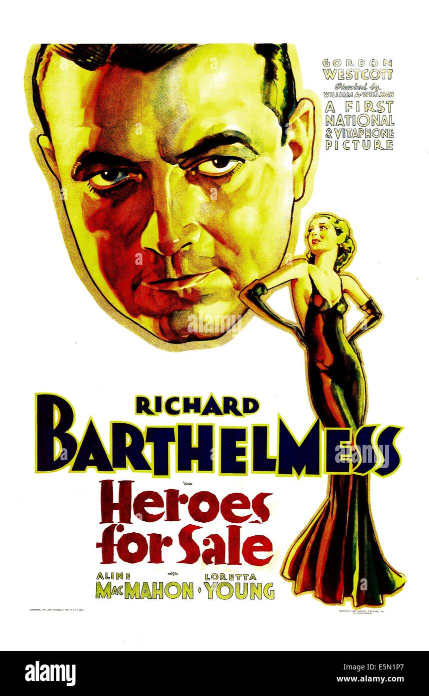 Les héros de la vente, de gauche à droite : Richard Barthelmess, Loretta Young, 1933. Banque D'Images