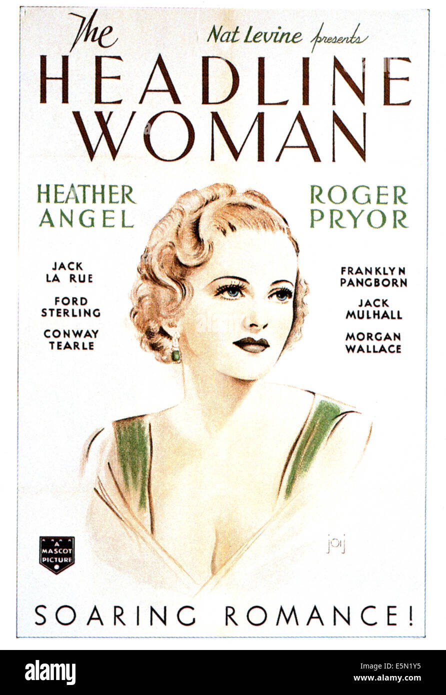 Le titre femme, Heather Angel, 1935 Banque D'Images