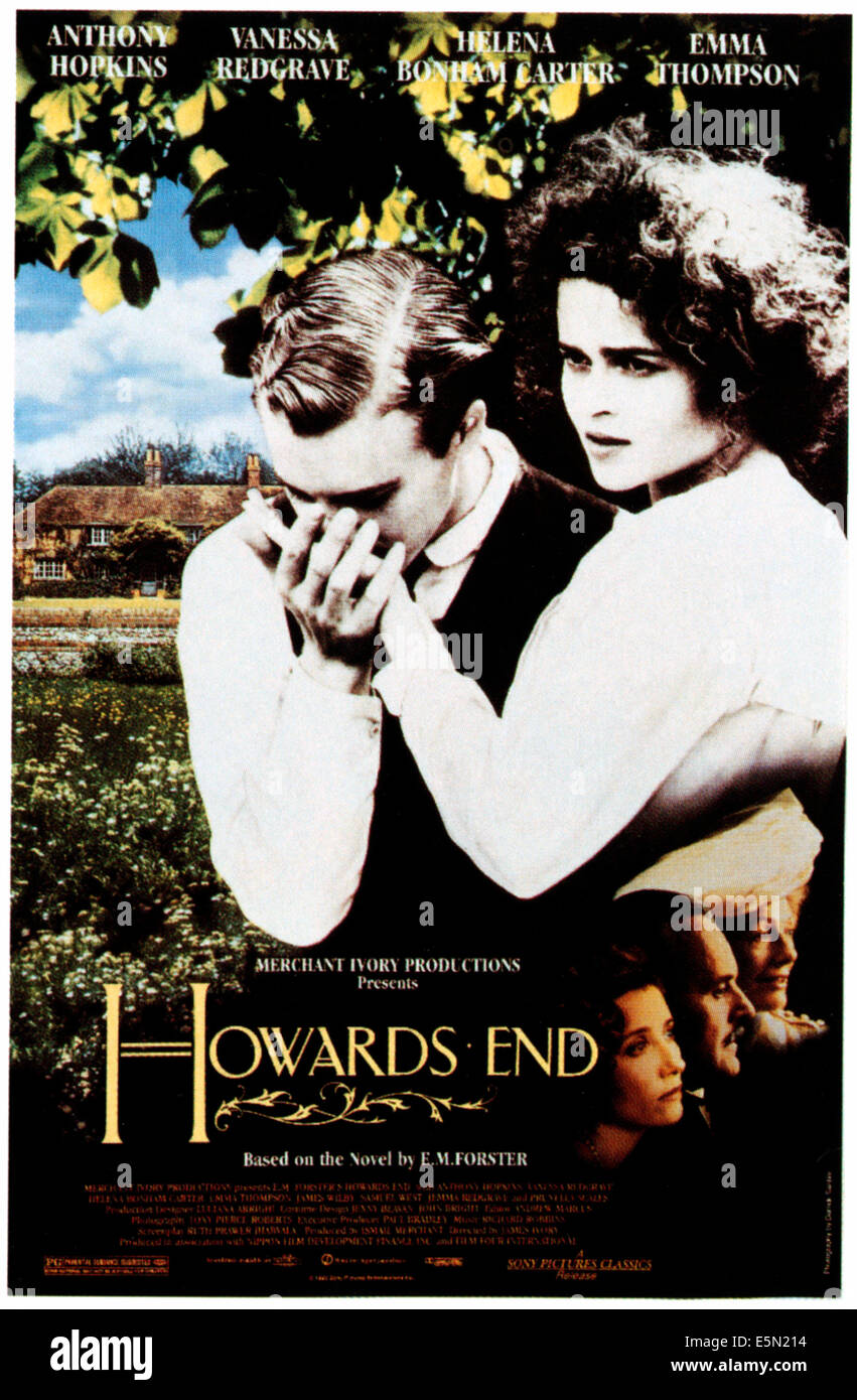 HOWARDS END, haut de la gauche : Sam West, Helena Bonham Carter, en bas de gauche à droite : Emma Thompson, Anthony Hopkins, Vanessa Redgrave, Banque D'Images