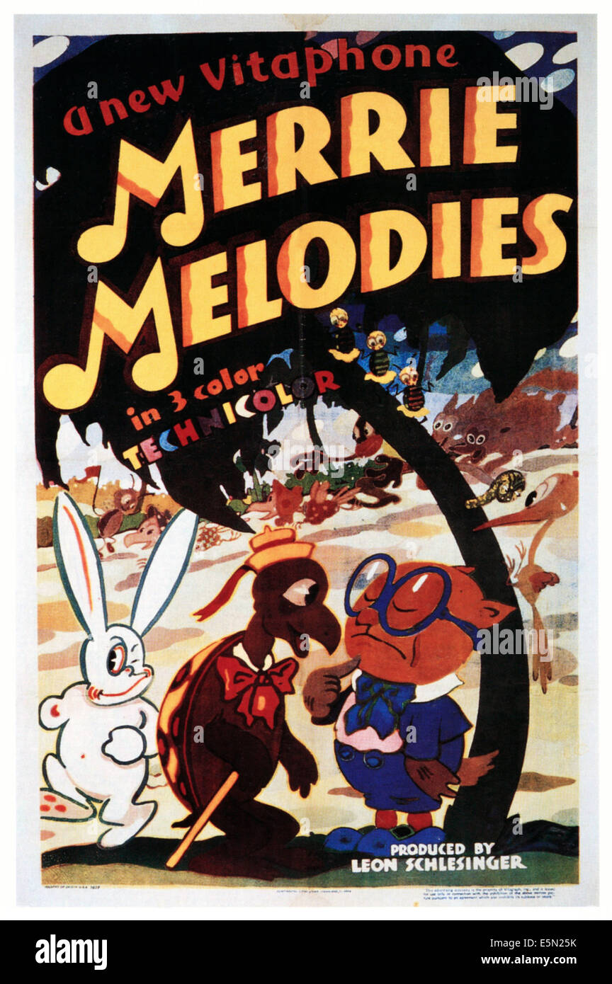 MERRIE MELODIES, affiche promotionnelle ca. 1934. Banque D'Images