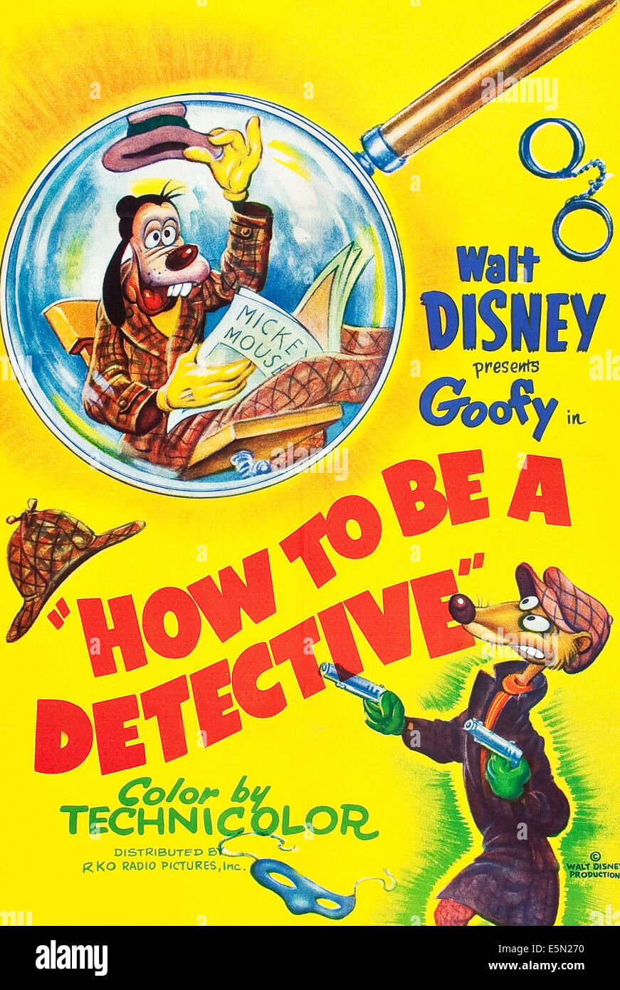 Comment être un détective, haut : Dingo sur l'affiche, 1952. Banque D'Images