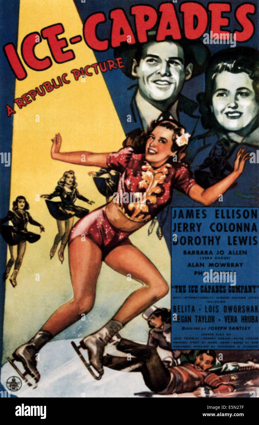 ICE-CAPADES, haut de gauche à droite : James Ellison, Dorothy Lewis, bas : Belita posée est, 1941 Banque D'Images