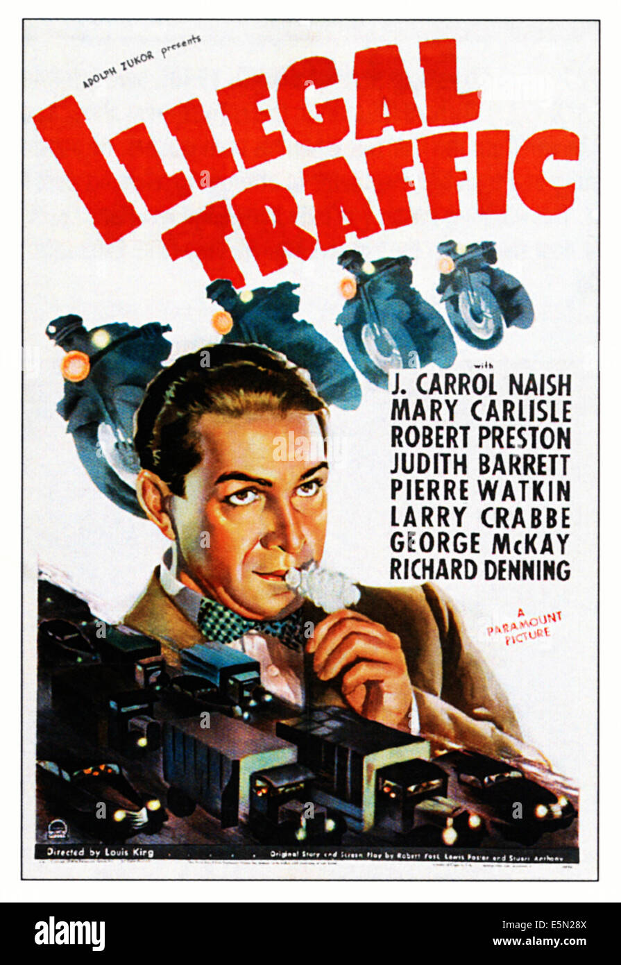 Le trafic illicite, J. Carrol Naish sur l'affiche, 1938. Banque D'Images