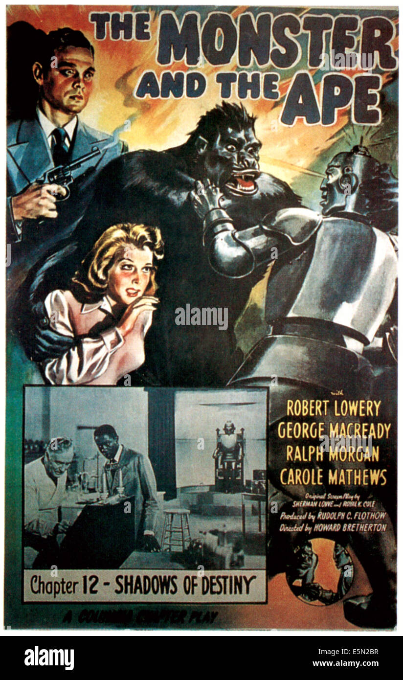 Le Monstre ET L'APE, de gauche à droite : Robert Lowery, Carole Mathews, 'Chapitre 12 : les ombres du destin', 1945. Banque D'Images