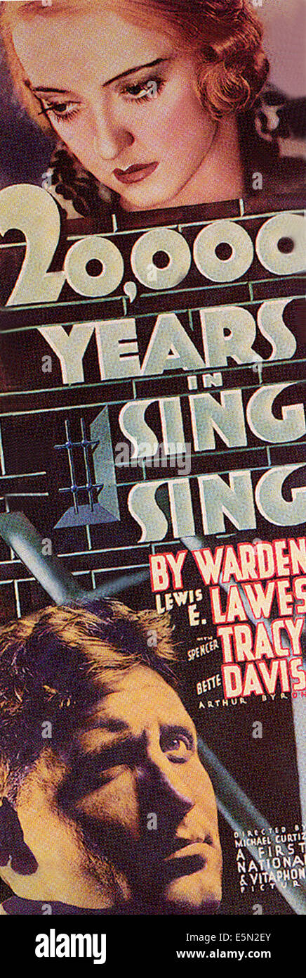 20 000 ans de Sing Sing, de haut : Bette Davis, Spencer Tracy, 1932 Banque D'Images